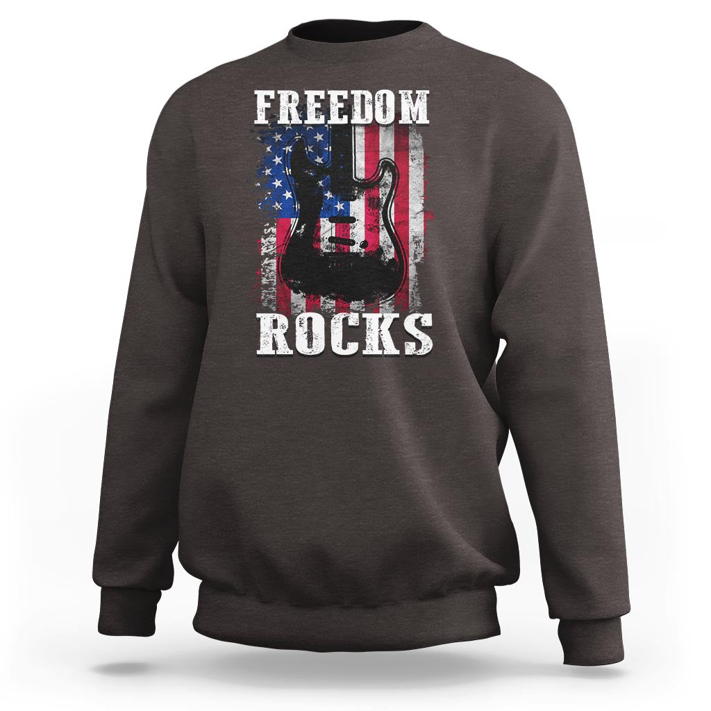 4th Of July Rock Lover Sweatshirt Freedom Rocks Patriotic Party - Wonder Print Shop