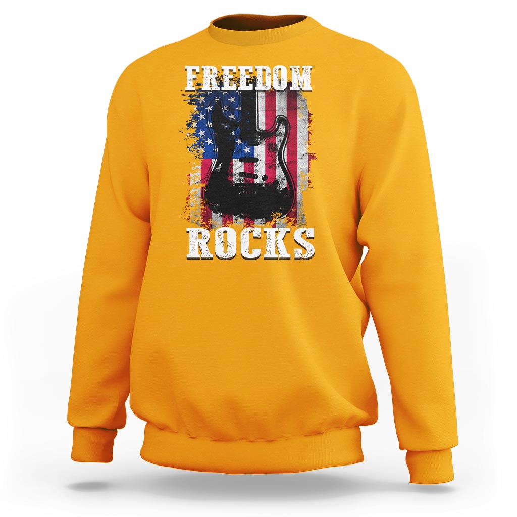 4th Of July Rock Lover Sweatshirt Freedom Rocks Patriotic Party - Wonder Print Shop