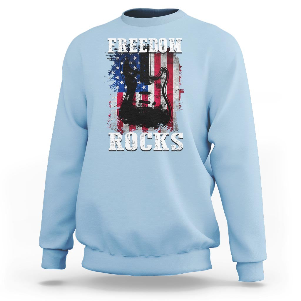 4th Of July Rock Lover Sweatshirt Freedom Rocks Patriotic Party - Wonder Print Shop