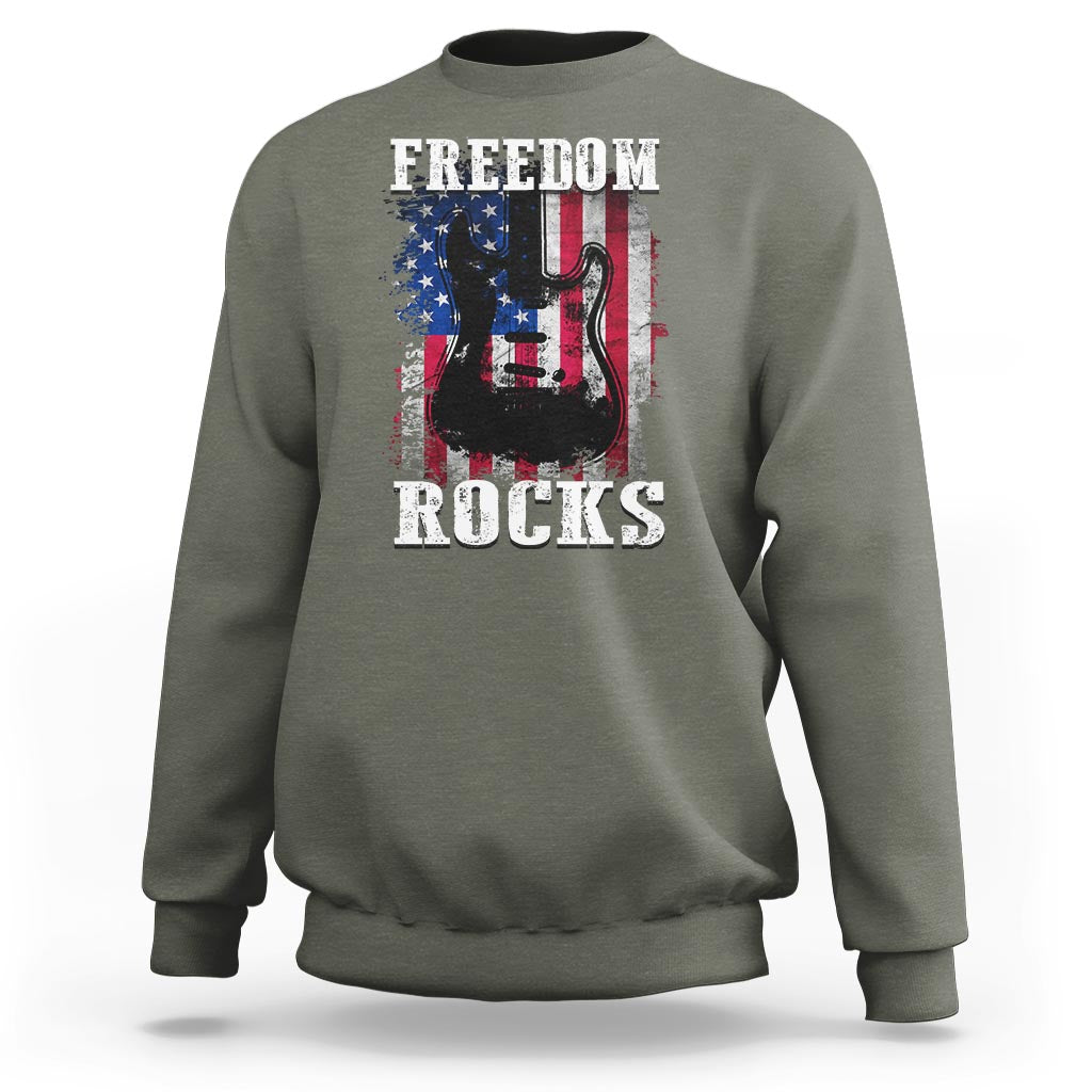 4th Of July Rock Lover Sweatshirt Freedom Rocks Patriotic Party - Wonder Print Shop