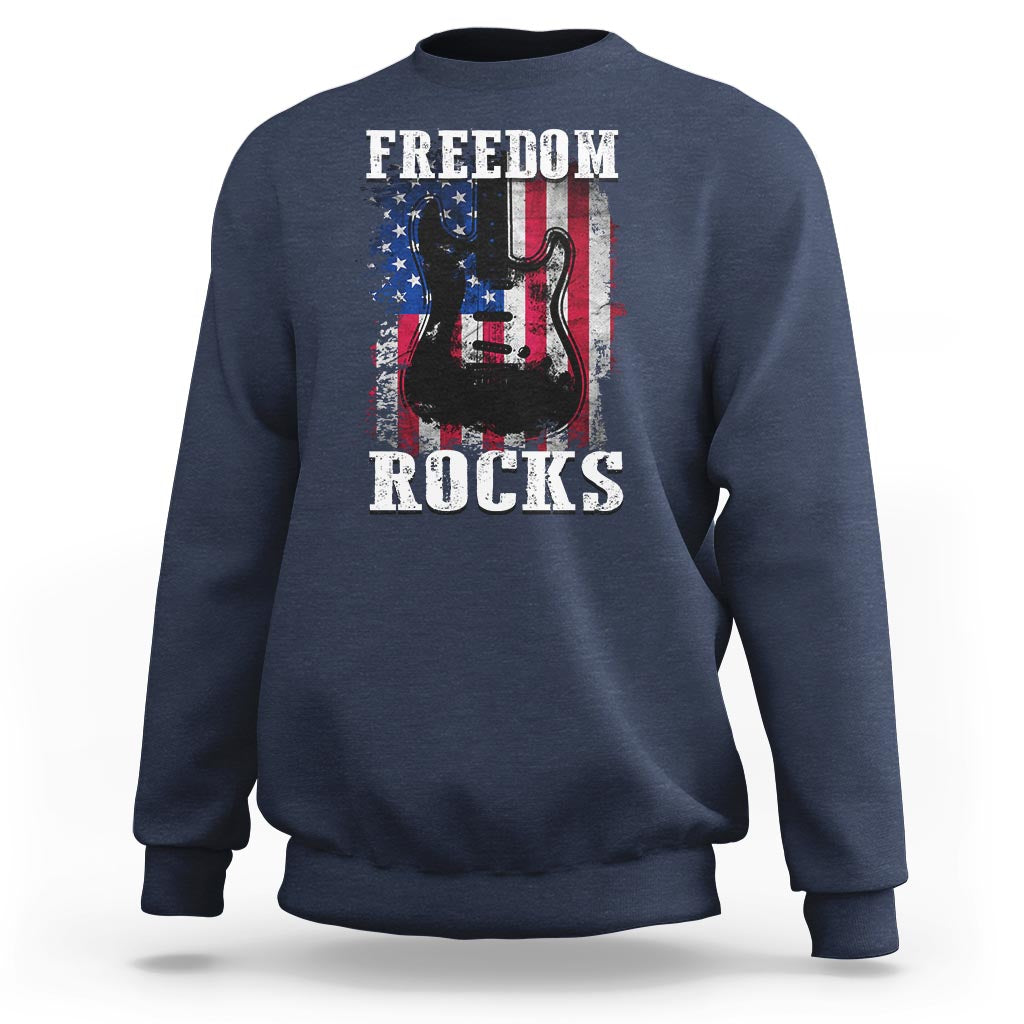 4th Of July Rock Lover Sweatshirt Freedom Rocks Patriotic Party - Wonder Print Shop