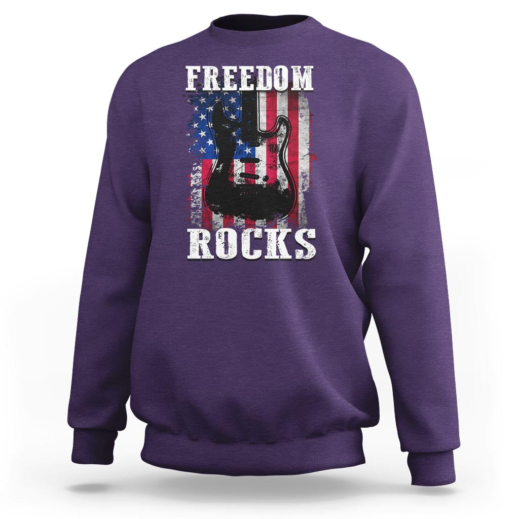 4th Of July Rock Lover Sweatshirt Freedom Rocks Patriotic Party - Wonder Print Shop