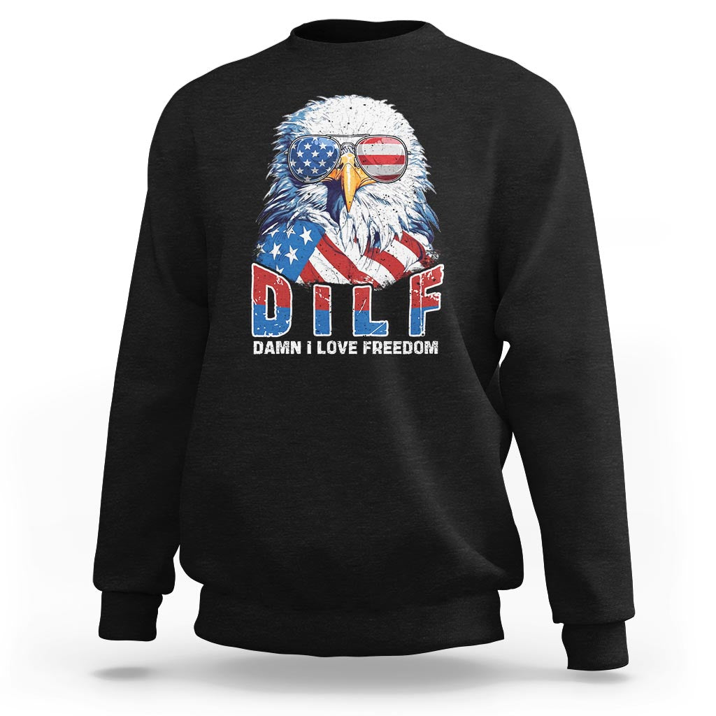 Funny 4th Of July Sweatshirt Damn I Love Freedom - Wonder Print Shop