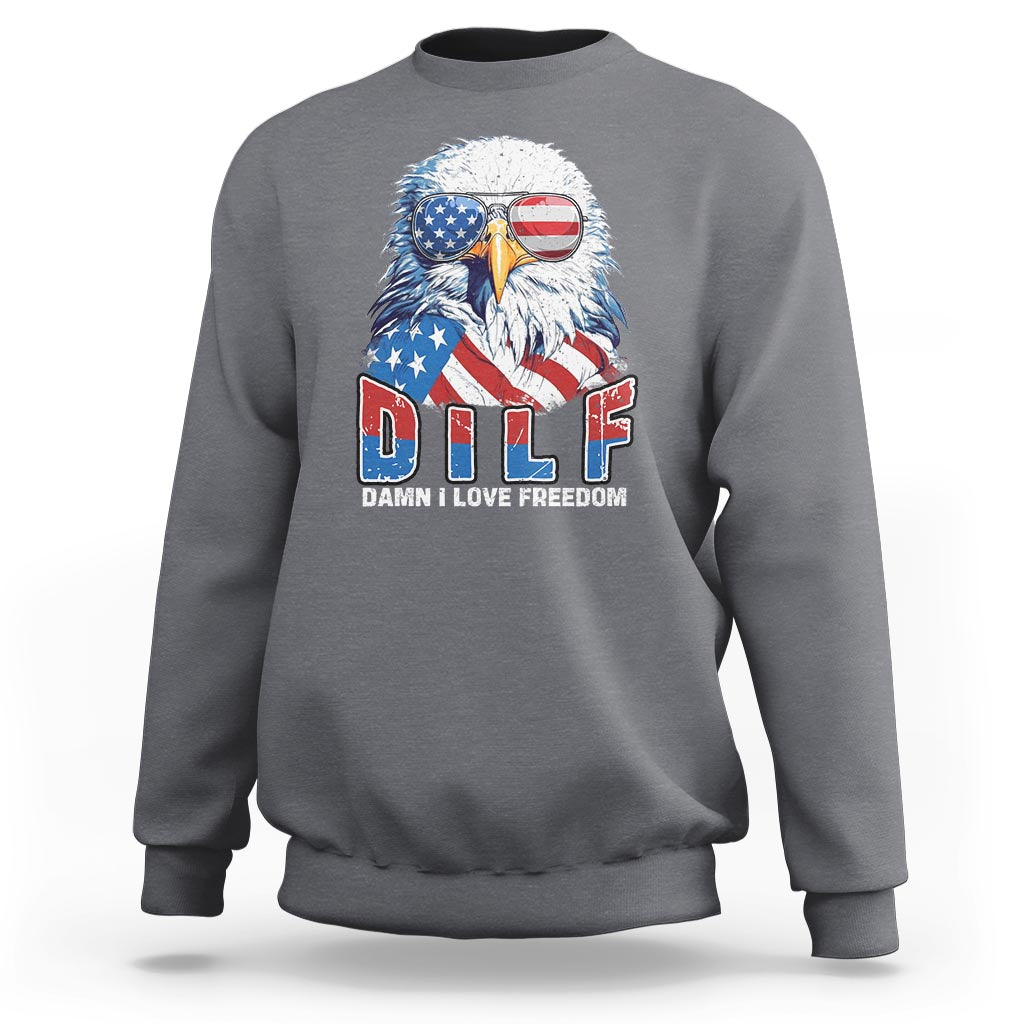 Funny 4th Of July Sweatshirt Damn I Love Freedom - Wonder Print Shop
