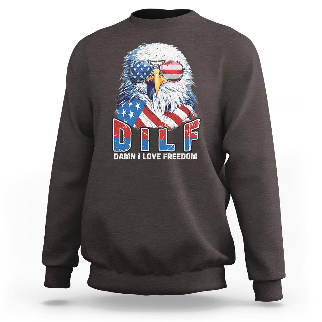 Funny 4th Of July Sweatshirt Damn I Love Freedom - Wonder Print Shop