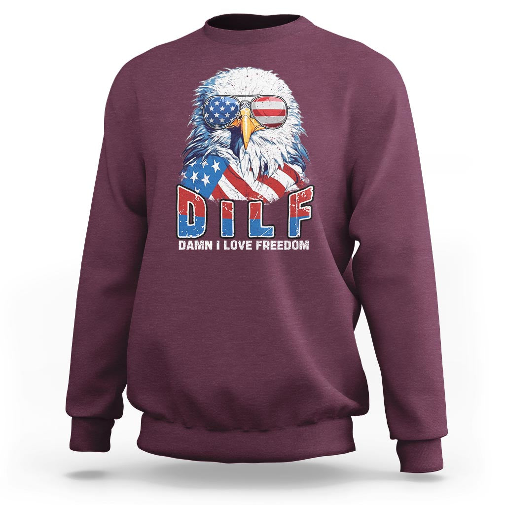 Funny 4th Of July Sweatshirt Damn I Love Freedom - Wonder Print Shop