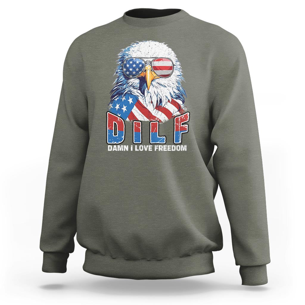 Funny 4th Of July Sweatshirt Damn I Love Freedom - Wonder Print Shop