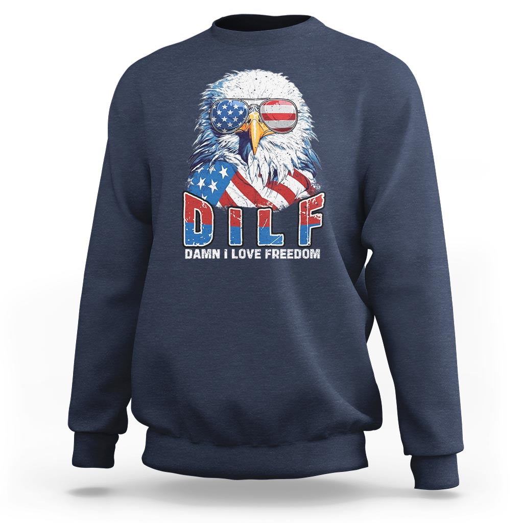 Funny 4th Of July Sweatshirt Damn I Love Freedom - Wonder Print Shop