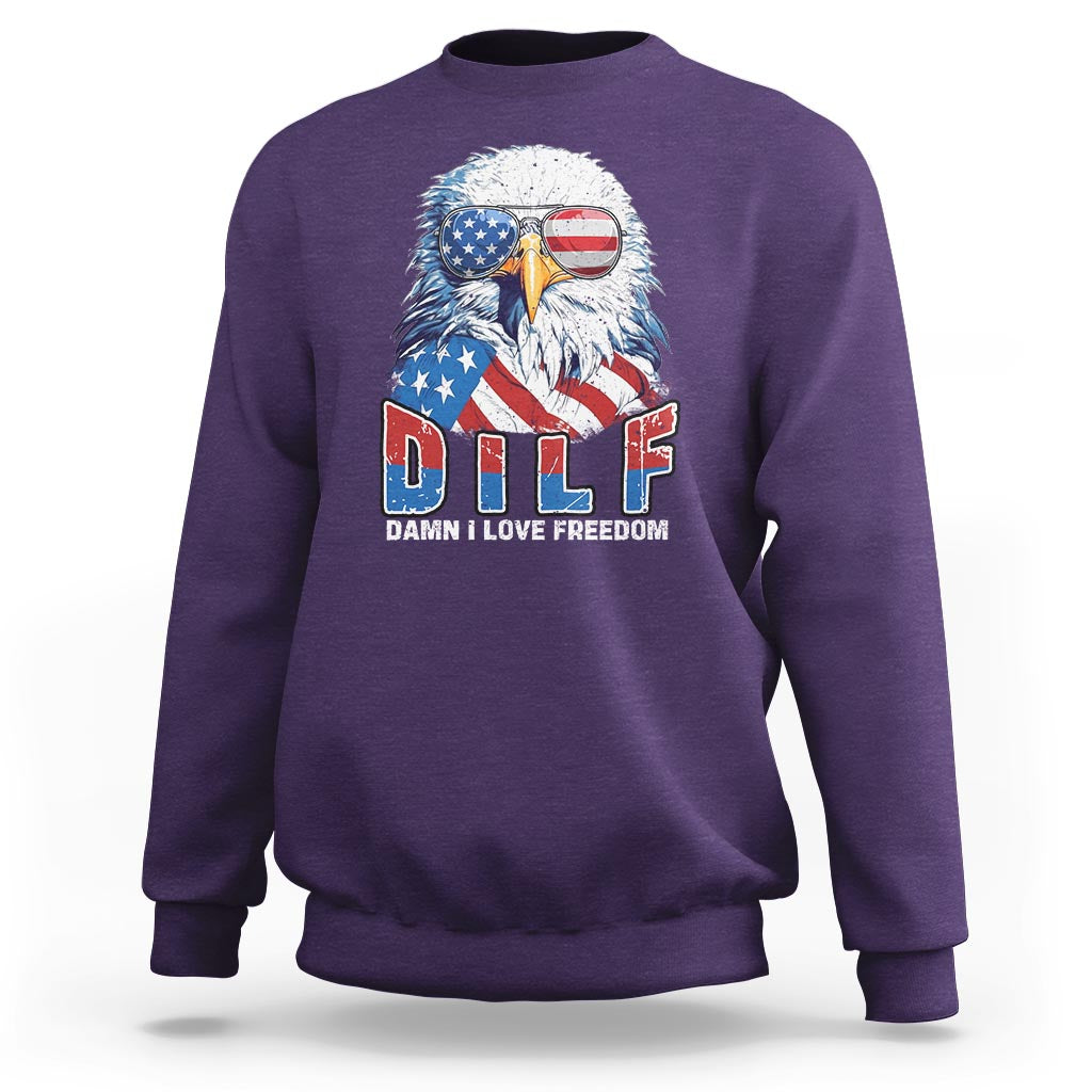Funny 4th Of July Sweatshirt Damn I Love Freedom - Wonder Print Shop