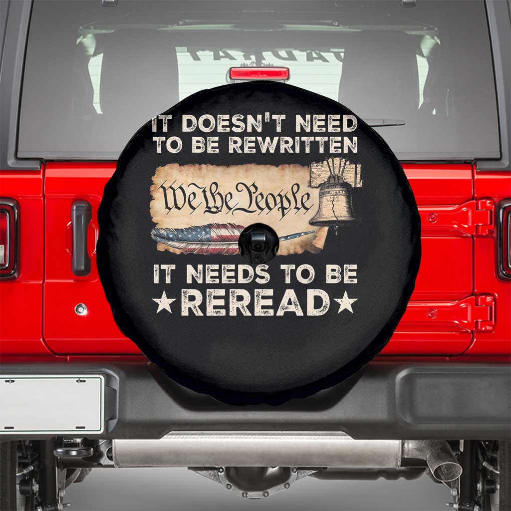We The People American Patriotic Spare Tire Cover It Doesn't Need To Be Rewritten It Needs To Be Reread