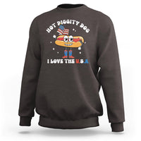 Funny 4th Of July Sweatshirt Hot Diggity Dog I Love USA - Wonder Print Shop