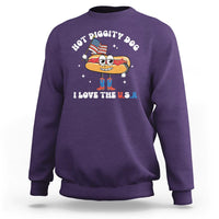 Funny 4th Of July Sweatshirt Hot Diggity Dog I Love USA - Wonder Print Shop