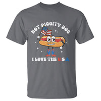 Funny 4th Of July T Shirt Hot Diggity Dog I Love USA - Wonder Print Shop