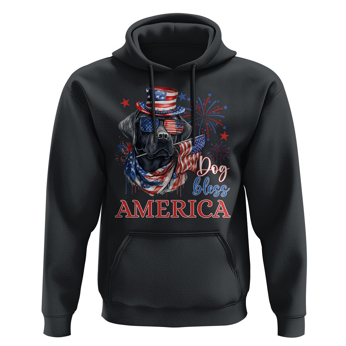 4th Of July Dog Bless America US Patriotic Hoodie - Wonder Print Shop