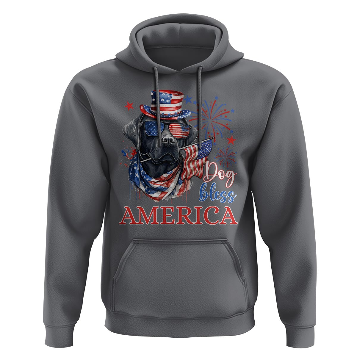 4th Of July Dog Bless America US Patriotic Hoodie - Wonder Print Shop