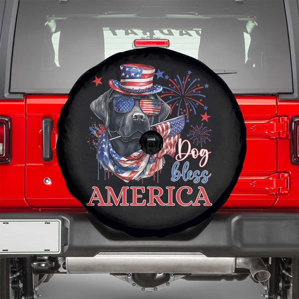 4th Of July Dog Bless America US Patriotic Spare Tire Cover