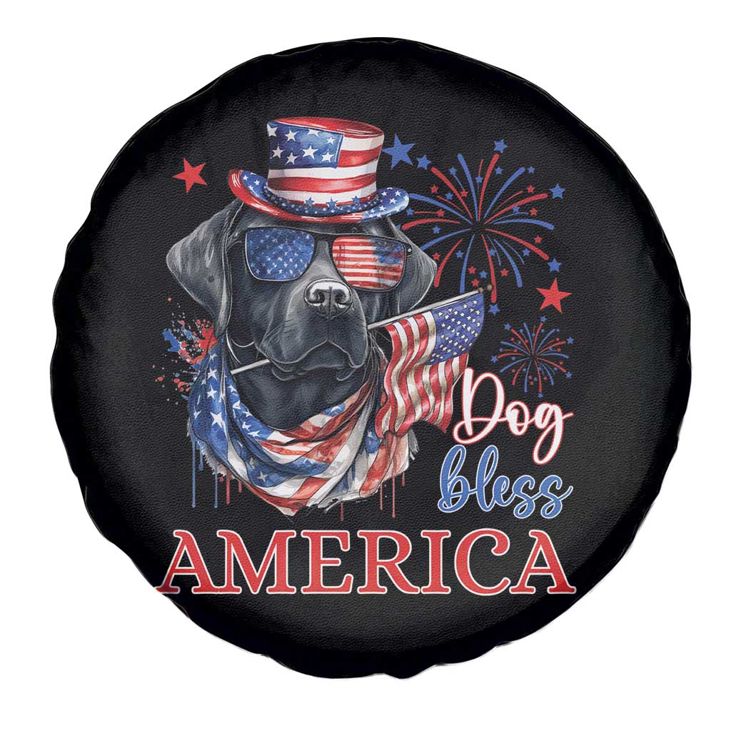 4th Of July Dog Bless America US Patriotic Spare Tire Cover