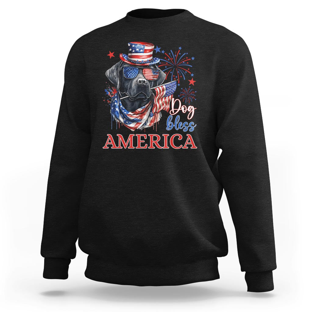 4th Of July Dog Bless America US Patriotic Sweatshirt - Wonder Print Shop