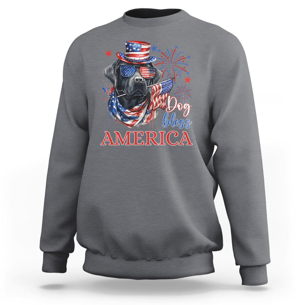 4th Of July Dog Bless America US Patriotic Sweatshirt - Wonder Print Shop