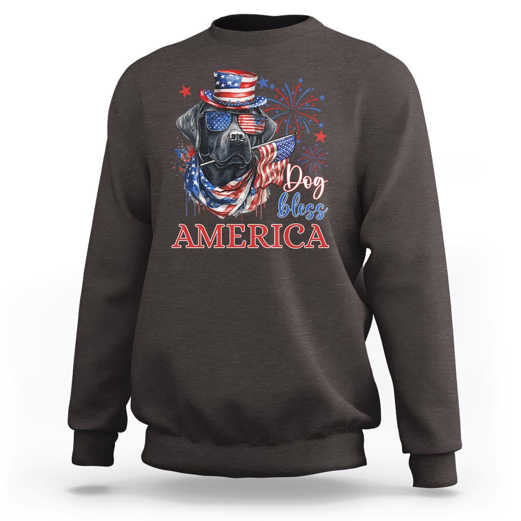 4th Of July Dog Bless America US Patriotic Sweatshirt - Wonder Print Shop