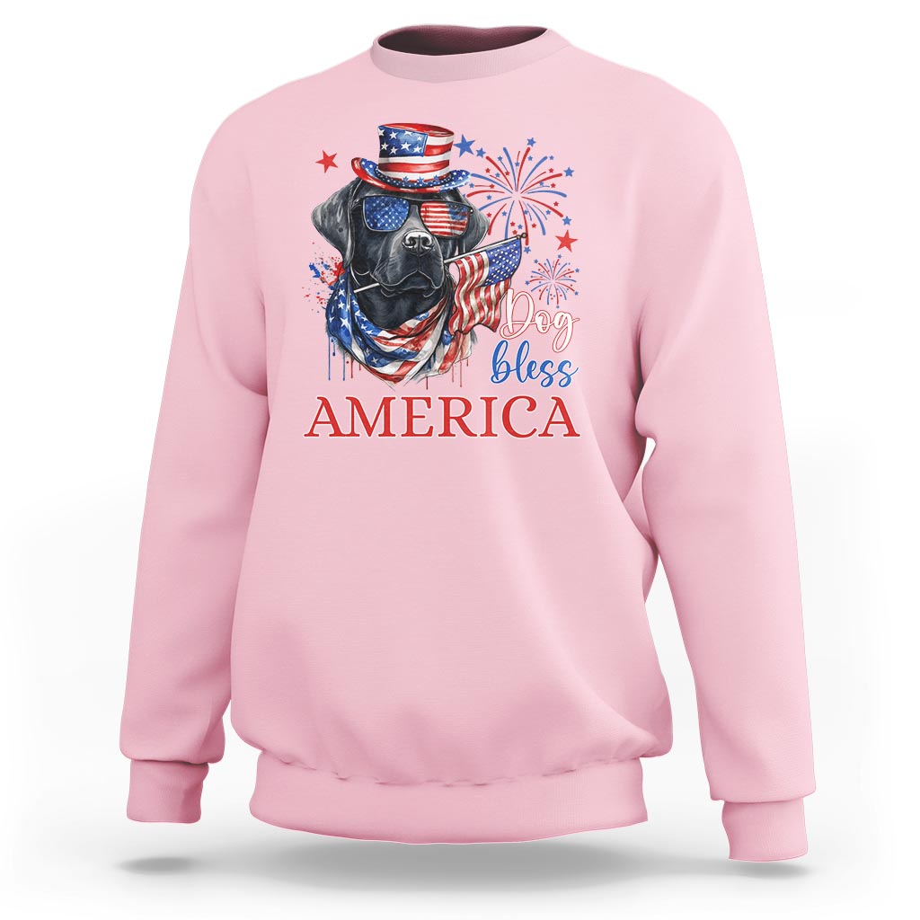 4th Of July Dog Bless America US Patriotic Sweatshirt - Wonder Print Shop
