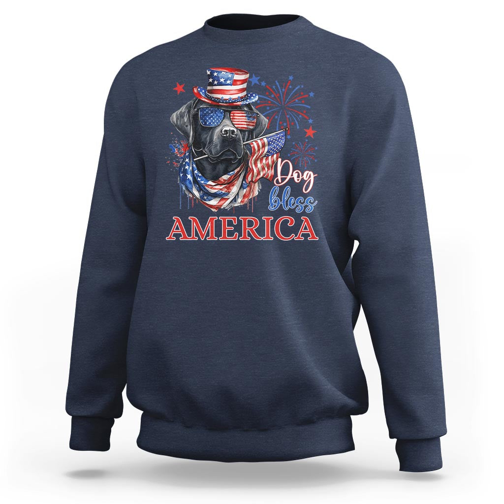 4th Of July Dog Bless America US Patriotic Sweatshirt - Wonder Print Shop