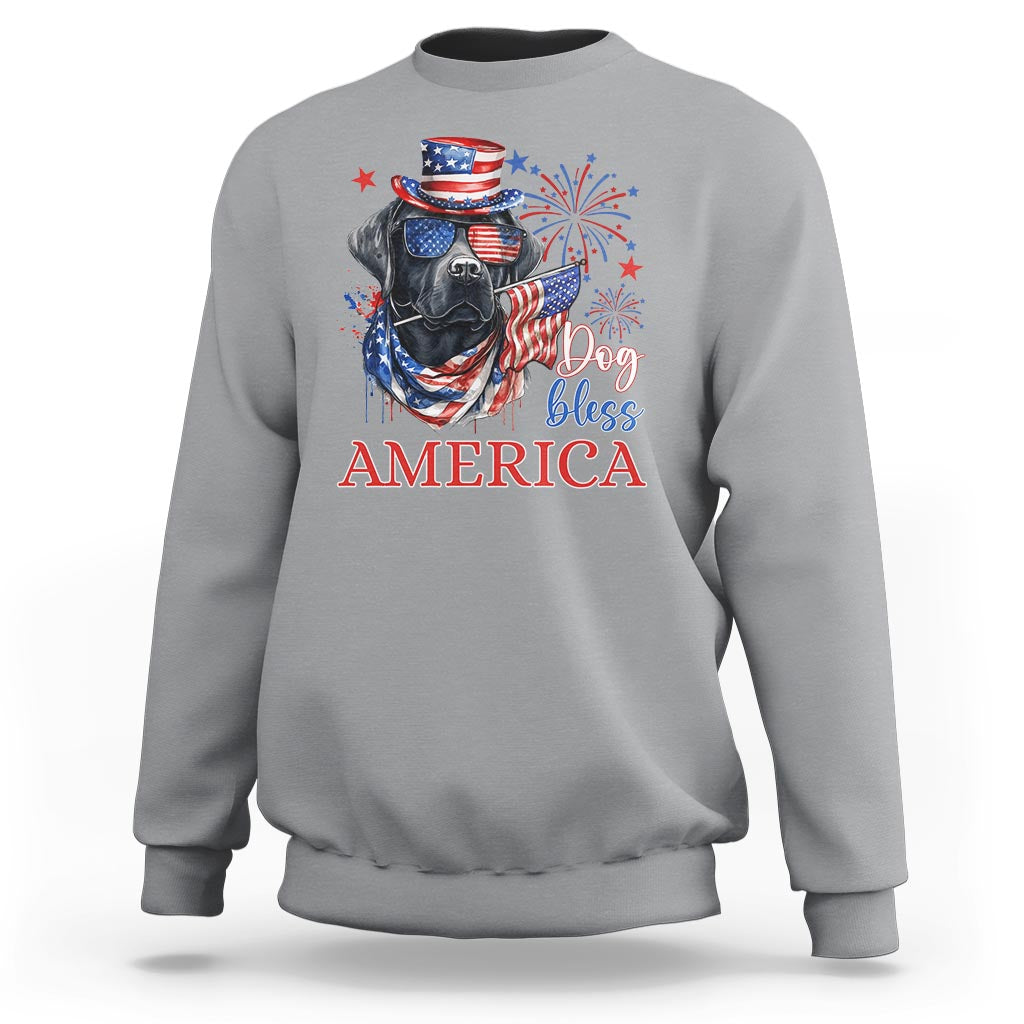 4th Of July Dog Bless America US Patriotic Sweatshirt - Wonder Print Shop