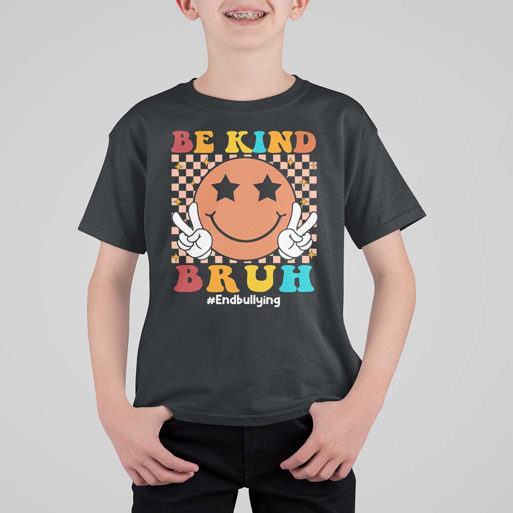 Anti Bullying T Shirt For Kid Be Kind Bruh Unity Day Orange Groovy - Wonder Print Shop