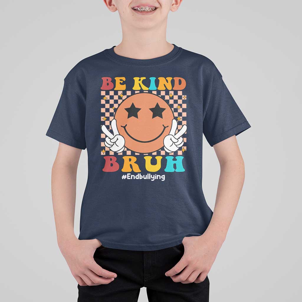 Anti Bullying T Shirt For Kid Be Kind Bruh Unity Day Orange Groovy - Wonder Print Shop