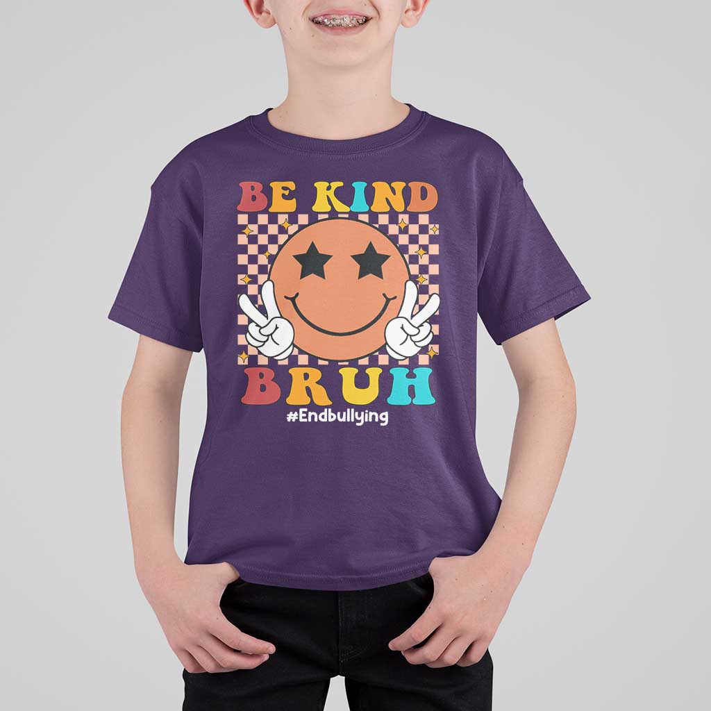 Anti Bullying T Shirt For Kid Be Kind Bruh Unity Day Orange Groovy - Wonder Print Shop