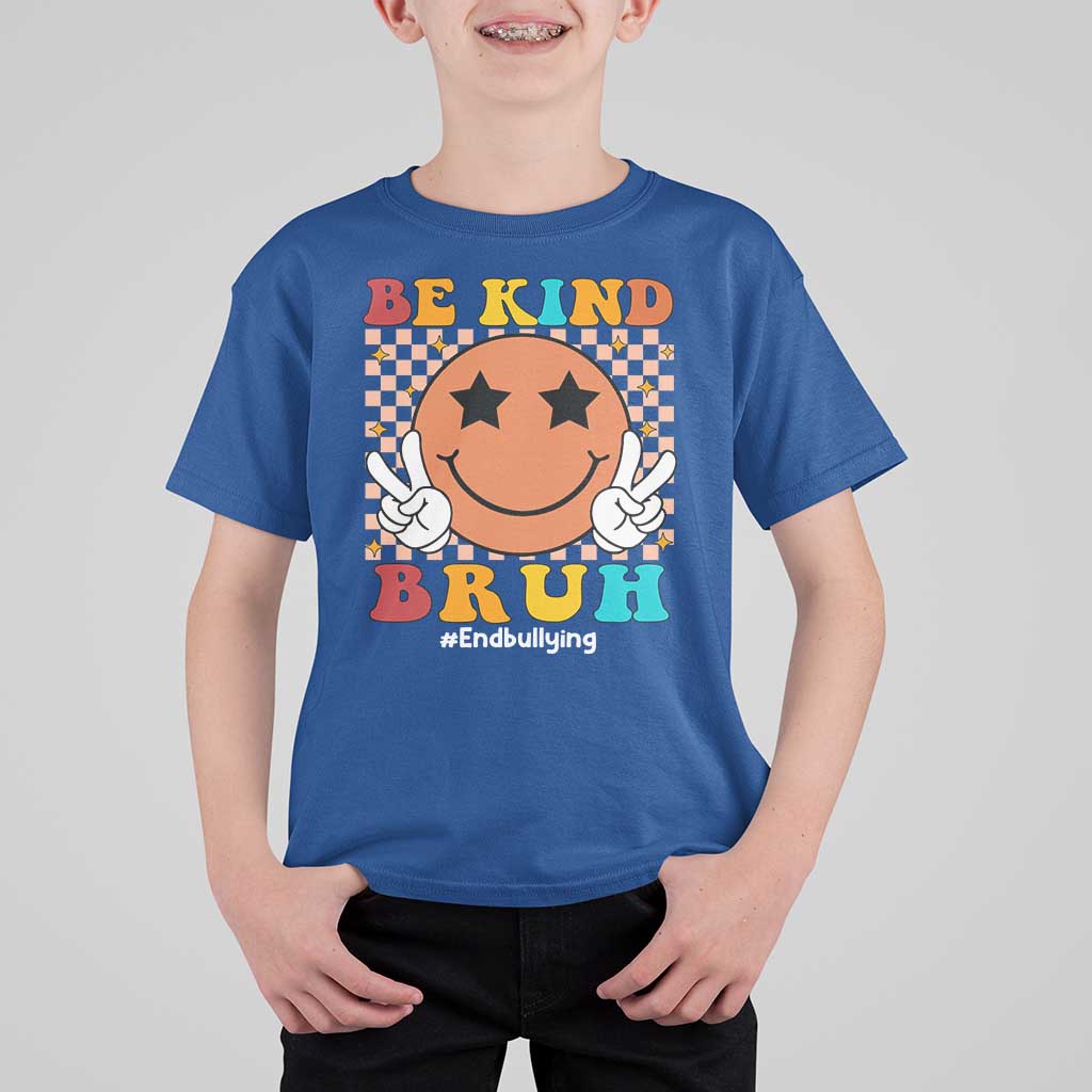 Anti Bullying T Shirt For Kid Be Kind Bruh Unity Day Orange Groovy - Wonder Print Shop