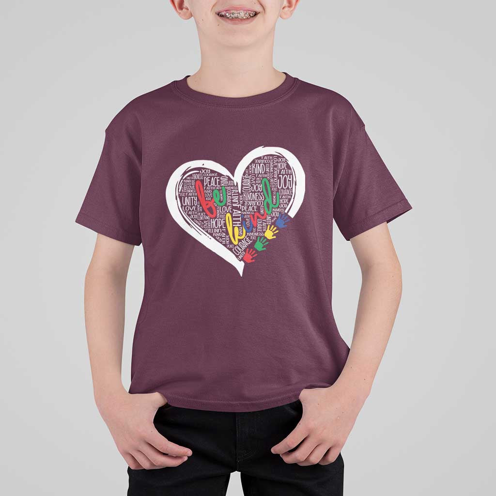 Unity Day T Shirt For Kid Orange Heart Be Kind Anti Bullying - Wonder Print Shop
