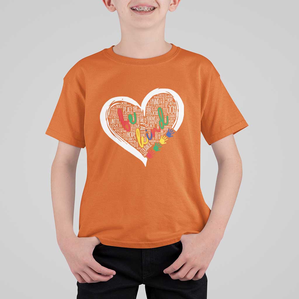 Unity Day T Shirt For Kid Orange Heart Be Kind Anti Bullying - Wonder Print Shop