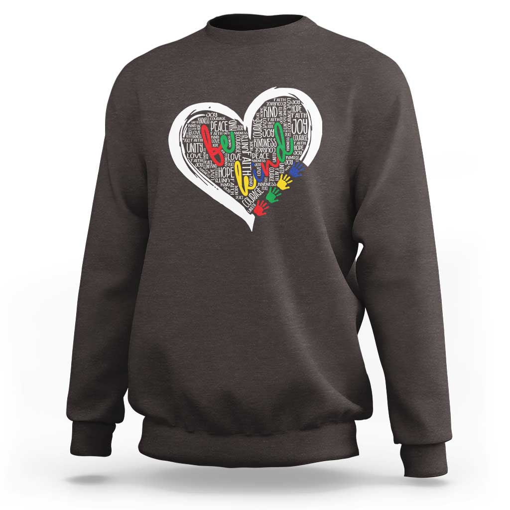 Unity Day Sweatshirt Orange Heart Be Kind Anti Bullying - Wonder Print Shop