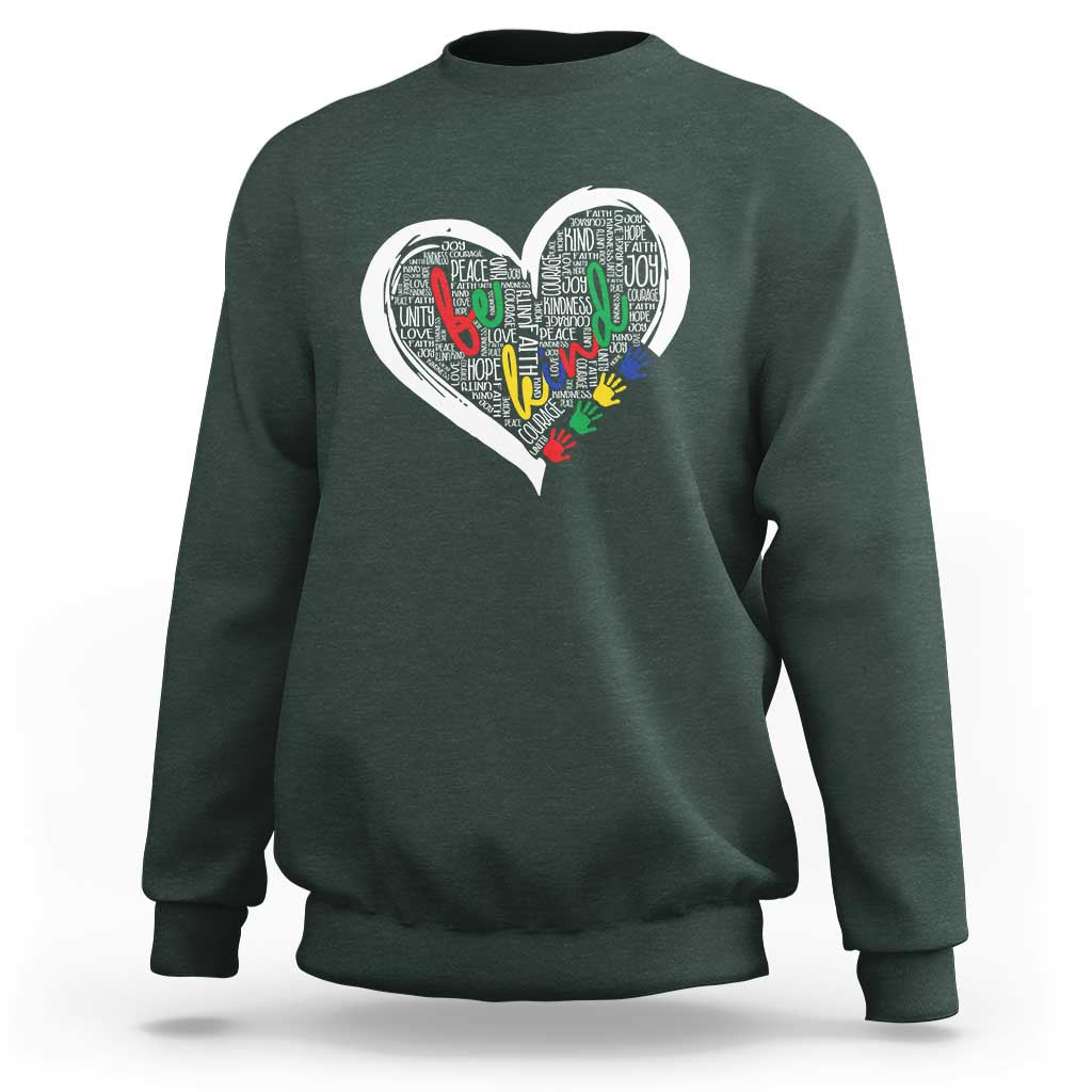 Unity Day Sweatshirt Orange Heart Be Kind Anti Bullying - Wonder Print Shop