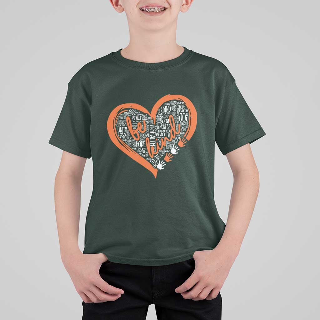 Anti Bullying T Shirt For Kid Orange Heart Be Kind Unity Day - Wonder Print Shop
