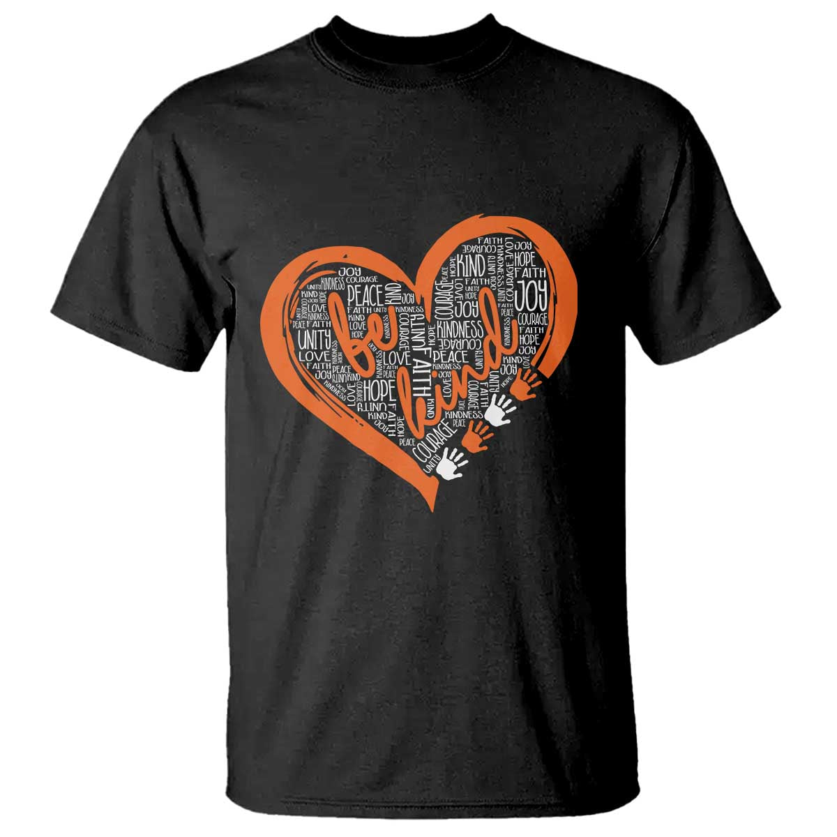 Anti Bullying T Shirt Orange Heart Be Kind Unity Day - Wonder Print Shop