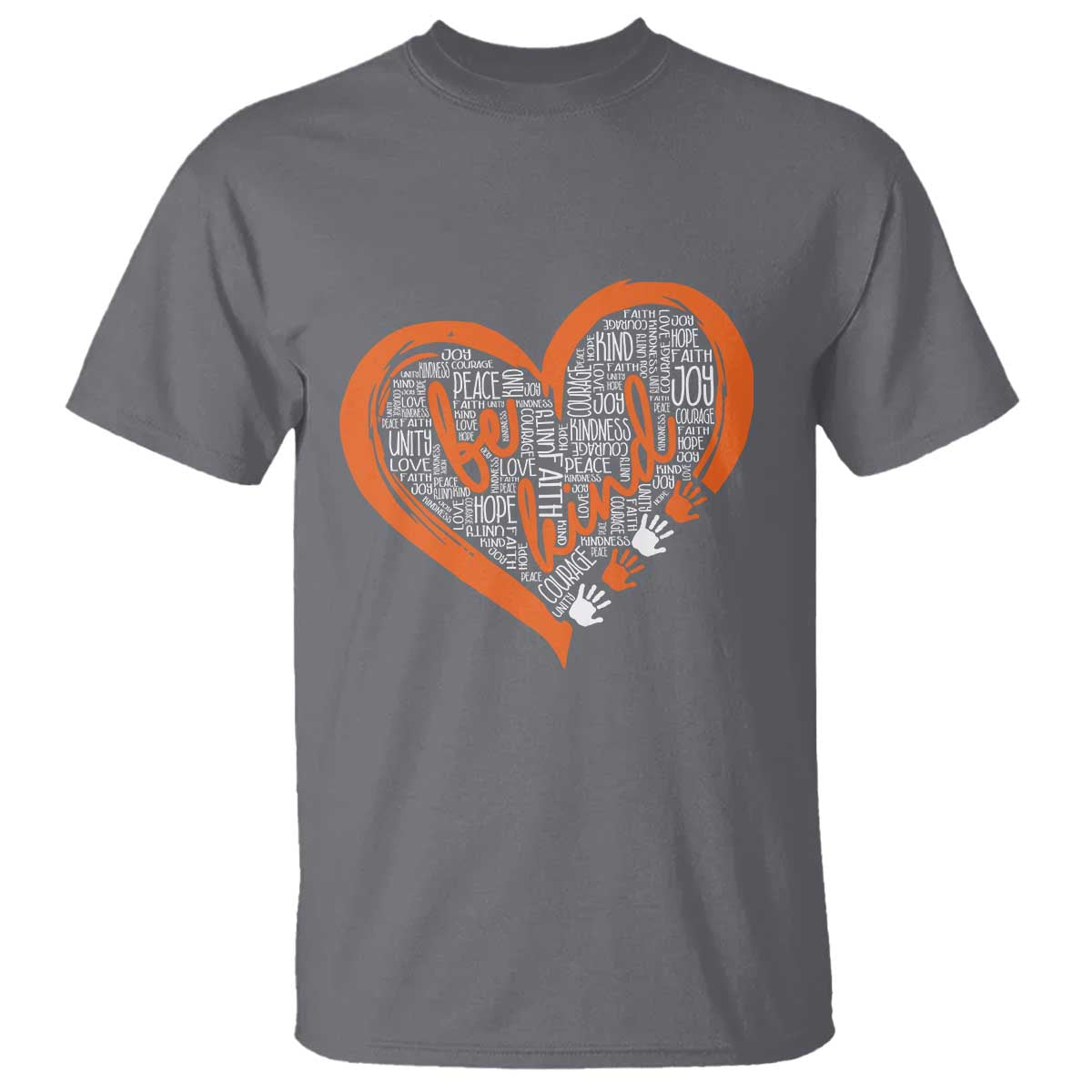 Anti Bullying T Shirt Orange Heart Be Kind Unity Day - Wonder Print Shop