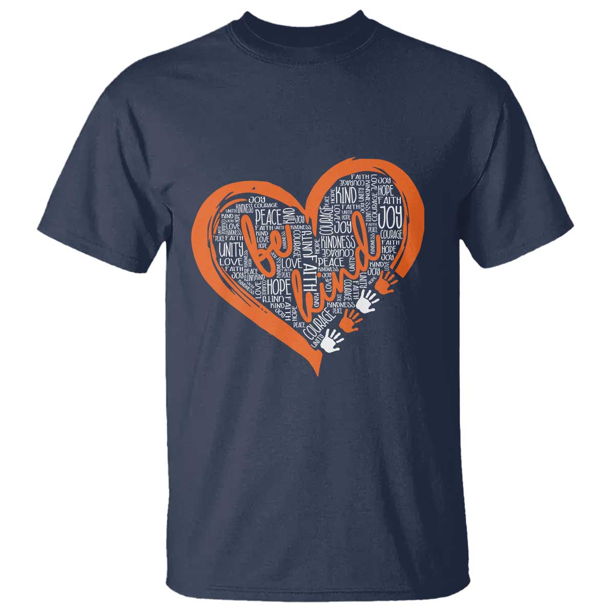 Anti Bullying T Shirt Orange Heart Be Kind Unity Day - Wonder Print Shop