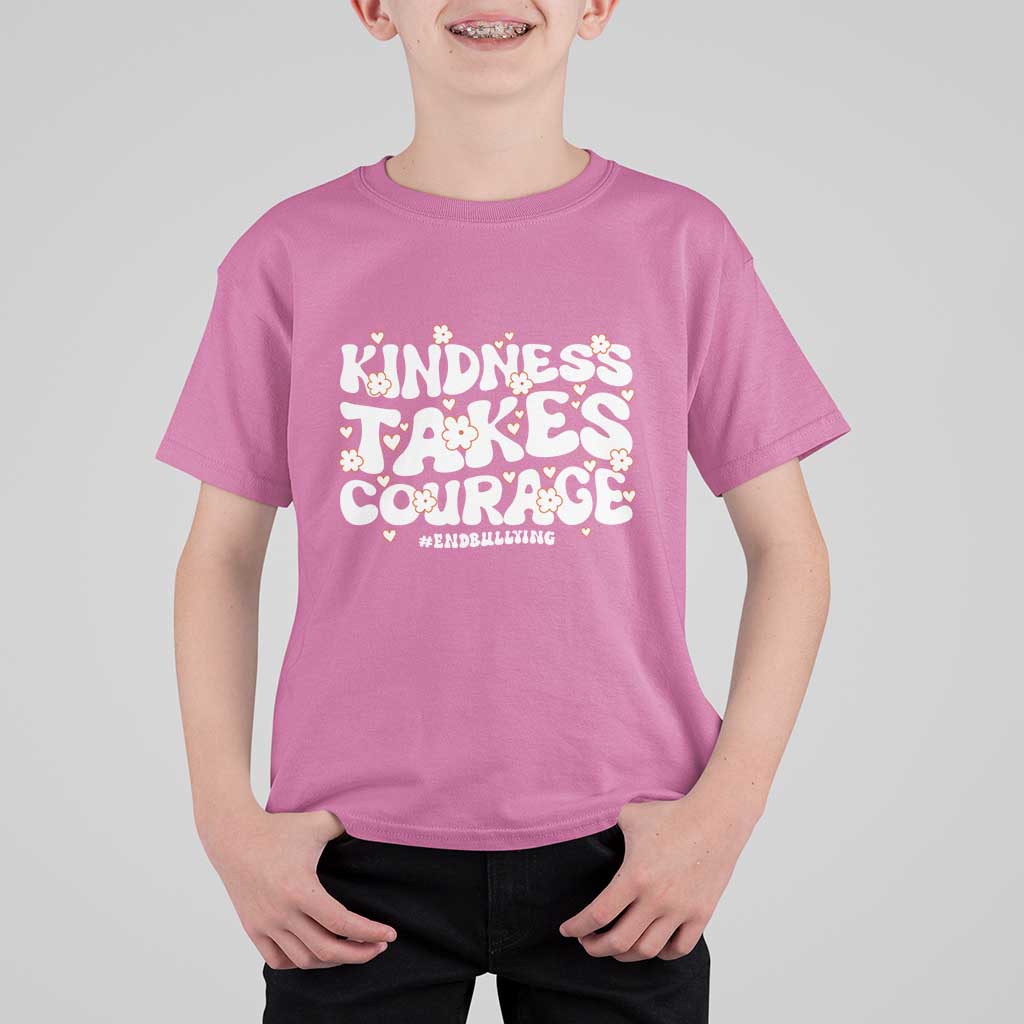 Be Kind T Shirt For Kid Kindness Takes Courage End Bullying - Wonder Print Shop