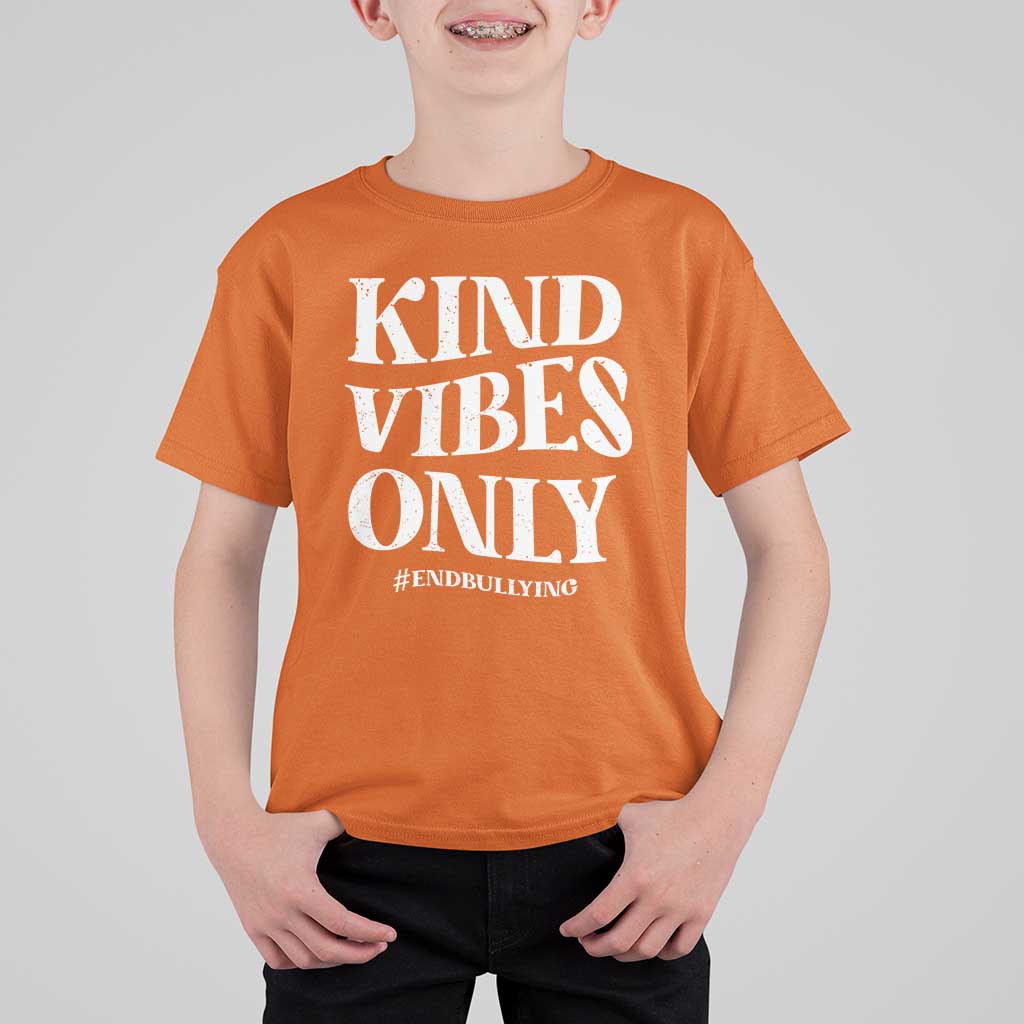 Unity Day T Shirt For Kid Kind Vibes Only End Bullying - Wonder Print Shop