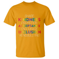 Anti Bullying T Shirt Share Kindness Promotion Acceptange Encourage Inclusion - Wonder Print Shop