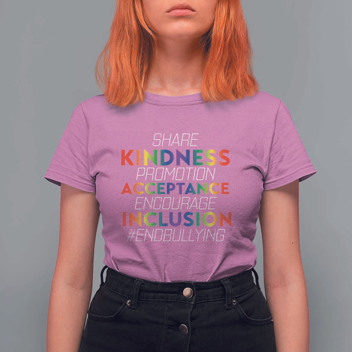 Anti Bullying T Shirt For Women Share Kindness Promotion Acceptange Encourage Inclusion - Wonder Print Shop