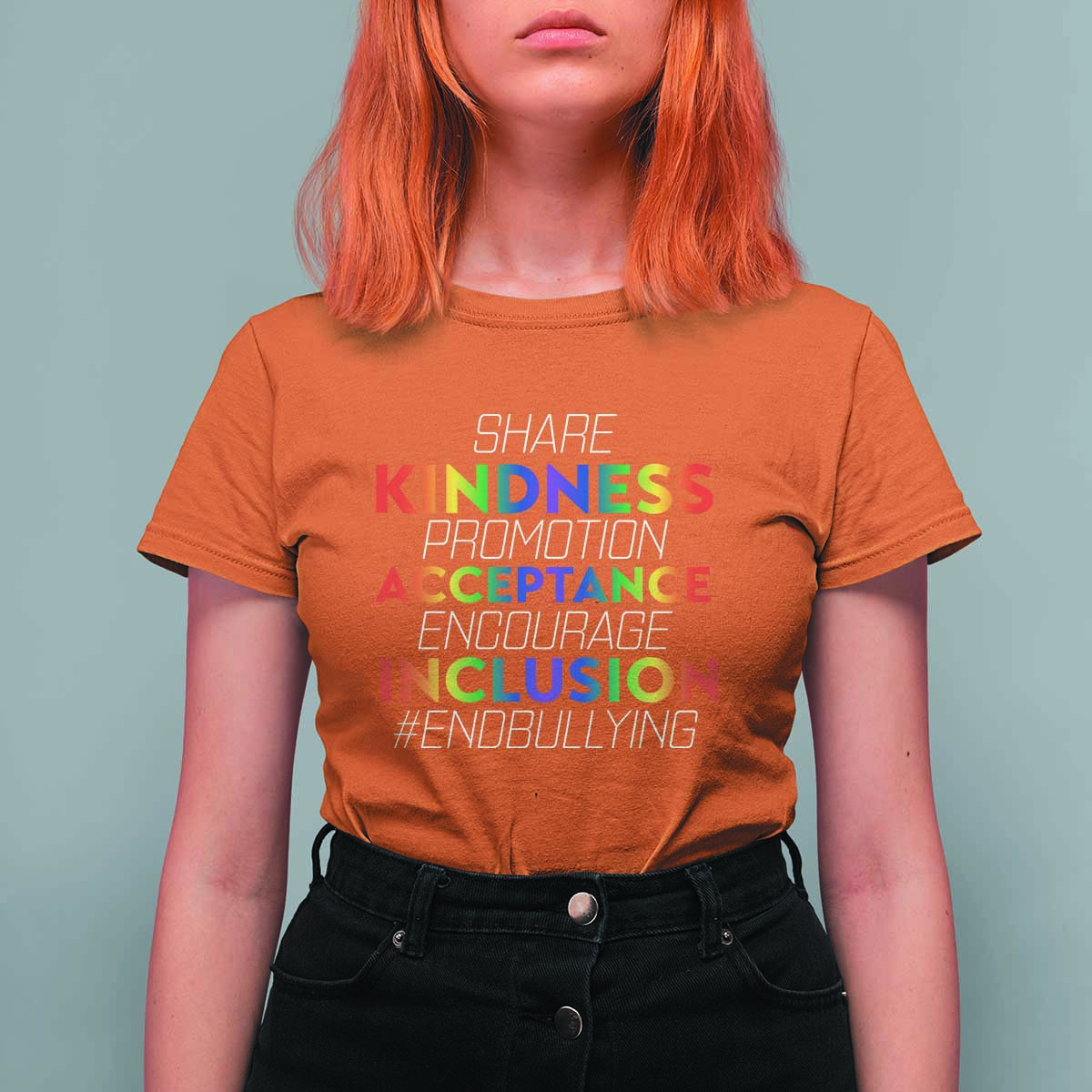 Anti Bullying T Shirt For Women Share Kindness Promotion Acceptange Encourage Inclusion - Wonder Print Shop