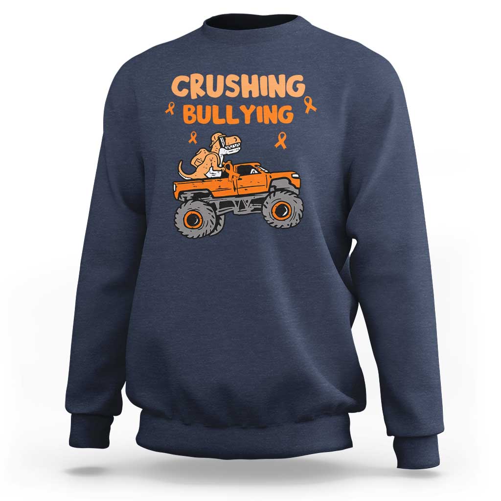 Anti Bullying Sweatshirt Crushing Bullying Dinosaur Riding Anti Bullying Prevention - Wonder Print Shop
