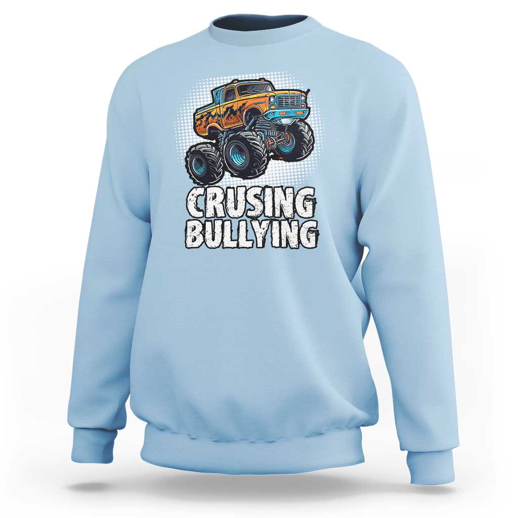 Anti Bullying Sweatshirt Crushing Bullying Monster Truck Anti Bullying Prevention - Wonder Print Shop