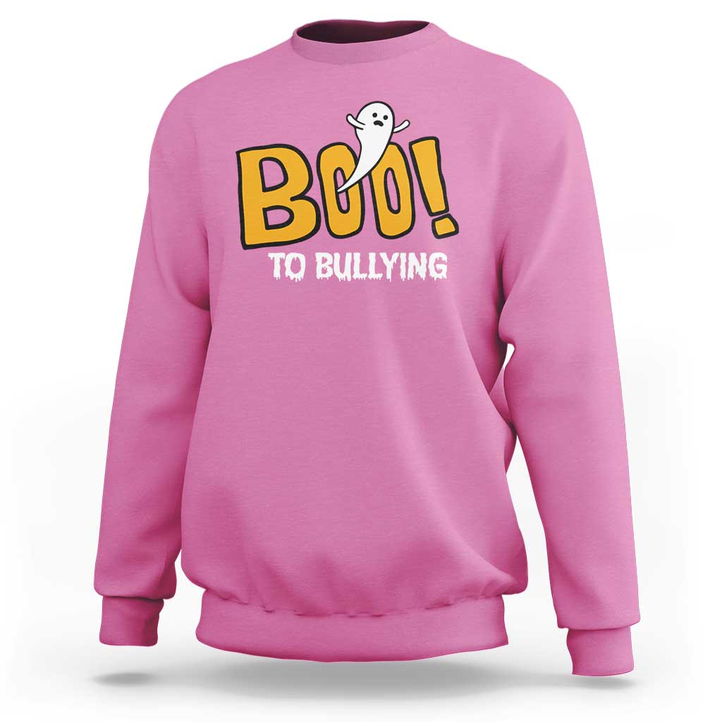 Anti Bullying Halloween Sweatshirt Boo To Bullying Spooky Ghost - Wonder Print Shop