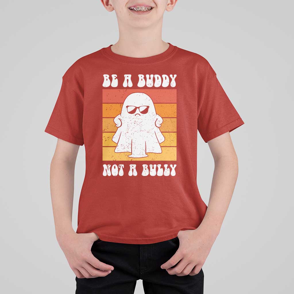 Anti Bullying T Shirt For Kid Be A Buddy Not A Bully Unity Day Retro Ghost - Wonder Print Shop
