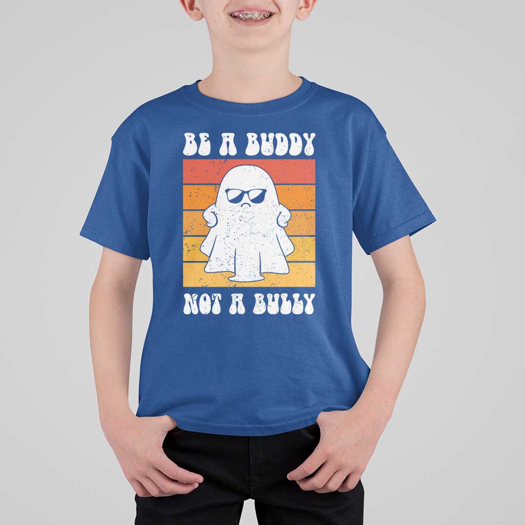 Anti Bullying T Shirt For Kid Be A Buddy Not A Bully Unity Day Retro Ghost - Wonder Print Shop