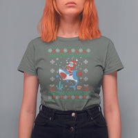 Christmas T Shirt Santa Riding Shark Diver Ocean Xmas Holiday - Wonder Print Shop